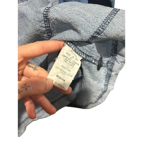 Vintage Ivy Medium Size Button Down Top Denim Pockets 90s Y2K Western Country - Picture 5 of 6